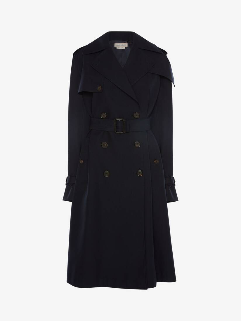 Abrigos Alexander McQueen Hybrid Trench Mujer - Negros - Mexico 016-TWHZPE